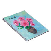 Monogramm der handgemalten Peony-Blume Notizblock (Rechte Seite)