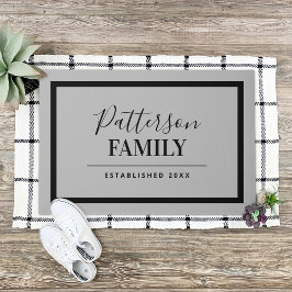 Monogramm der hellgrauen Familie Fußmatte