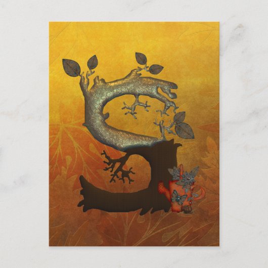 Monogramm der Herbstbaume S Postkarte (Vorderseite)