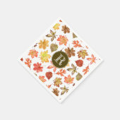 Monogramm der Herbstlaub Serviette (Ecke)
