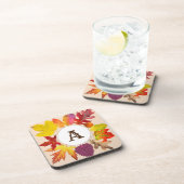 Monogramm der Herbstlaube Getränkeuntersetzer (Rechte Seite)