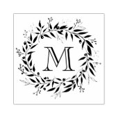 Monogramm der Holiday Laurels und Berries Wreath F Gummistempel (Prägung)