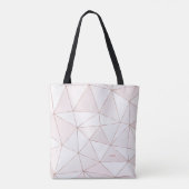 Monogramm der hübschen Rose Gold Geometric Muster Tasche (Rückseite)