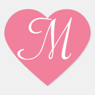 Monogramm der individuell anpassbaren rosa Heart S Herz-Aufkleber