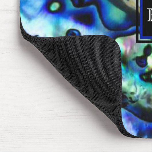 Monogramm der Irisierbaren Abalone-Muschel Mousepad (Ecke)
