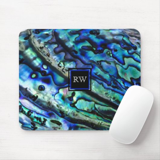 Monogramm der Irisierbaren Abalone-Muschel Mousepad (Mit Mouse)