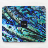 Monogramm der Irisierbaren Abalone-Muschel Mousepad (Vorne)