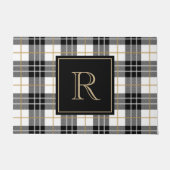 Monogramm der Karierten Tartan-Familie, schwarz un Fußmatte (Vorderseite)