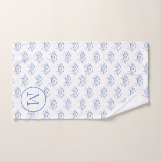 Monogramm der klassischen Coastal Blue and White C Badhandtuch Set (Handtuch)