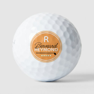 Monogramm der klassischen Golfers mit Kugelbezeich Golfball