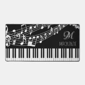 Monogramm der Klaviertastatur-Musiknoten Schreibtischunterlage (Vorderseite)