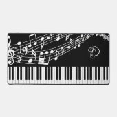 Monogramm der Klaviertastatur-Musiknoten Schreibtischunterlage (Vorderseite)