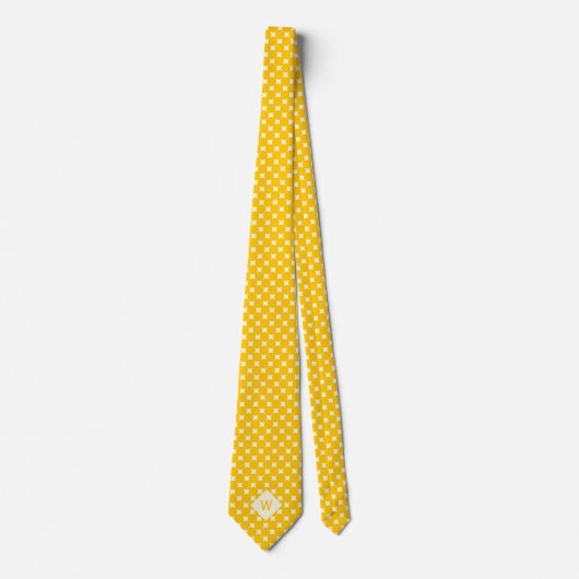 Monogramm der lässigen gelben Kreise Krawatte (Vorderseite)