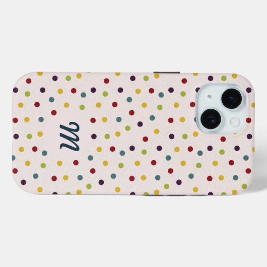 Monogramm der leuchtenden farbigen Punkte Case-Mate iPhone Hülle (Rückseite (Horizontal))