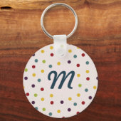 Monogramm der leuchtenden farbigen Punkte Schlüsselanhänger (Vorderseite)
