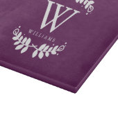 Monogramm der lila Familie Schneidebrett (Ecke)