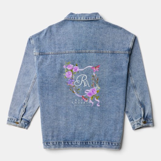 Monogramm der lila Rose Jeansjacke (Rückseite)