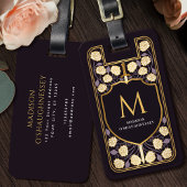 Monogramm der lila Schwertschild Gepäckanhänger