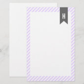 Monogramm der lila Streifen Briefpapier (Vorne/Hinten)
