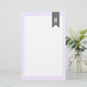 Monogramm der lila Streifen Briefpapier (Stehend Vorderseite)
