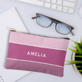 Monogramm der lila Streifen Zubehörtasche