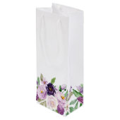 Monogramm der Lila und der Lavendel-Rose Geschenktüte Für Weinflaschen (Rückseite Schrägansicht)