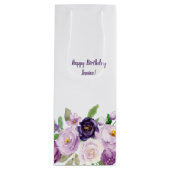 Monogramm der Lila und der Lavendel-Rose Geschenktüte Für Weinflaschen (Vorderseite)