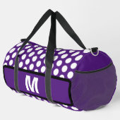 Monogramm der lila weißen Punkte Duffle Bag (Rechte Ecke)