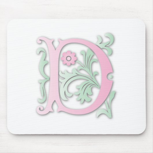 Monogramm der Lilien-D Mousepad (Vorne)