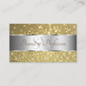 Monogramm der Luxus-Silver-Glitzer-Spark-Sterne Visitenkarte (Vorderseite)