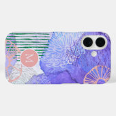 Monogramm der Meeresflora in abstrakter Farbe Case-Mate iPhone Hülle (Rückseite (Horizontal))