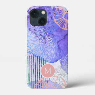 Monogramm der Meeresflora in abstrakter Farbe Case-Mate iPhone Hülle
