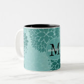 Monogramm der Mini-Blume Zweifarbige Tasse (Vorderseite Links)