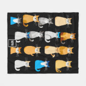 Monogramm der Minimalistischen abstrakten Katzenko Fleecedecke (Vorderseite (Horizontal))