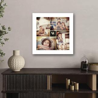 Monogramm der Minimalistischen Quadrate-Familie 4- Foliendrucke