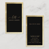 Monogramm der Minimalistischen Schwarzen Fohlen Visitenkarte (Vorne/Hinten)