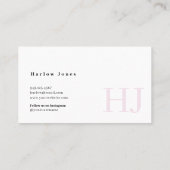 Monogramm der Minimalistischen Signatur leuchtend Visitenkarte (Rückseite)