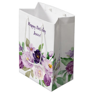 Monogramm der mittleren Lila und der Lavendel-Rose Mittlere Geschenktüte