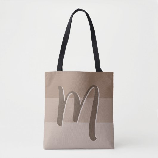 Monogramm der Mocha-Farbblöcke Tasche (Vorderseite)