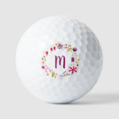 Monogramm der modernen Aquarellfarben-Blume Golfball (Vorderseite)