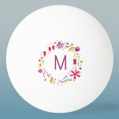 Monogramm der modernen Aquarellfarben-Blume Tischtennisball
