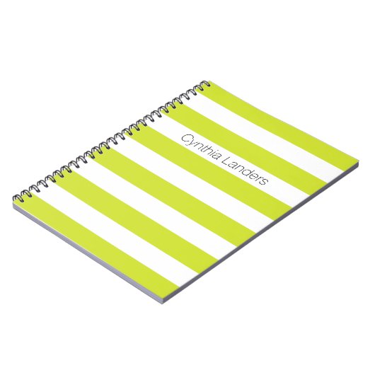 Monogramm der modernen Birnenstreifen Notizblock (Linke Seite)