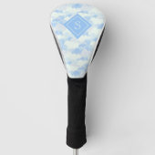 Monogramm der modernen Blauen Regenwolken Golf Headcover (Vorderseite)