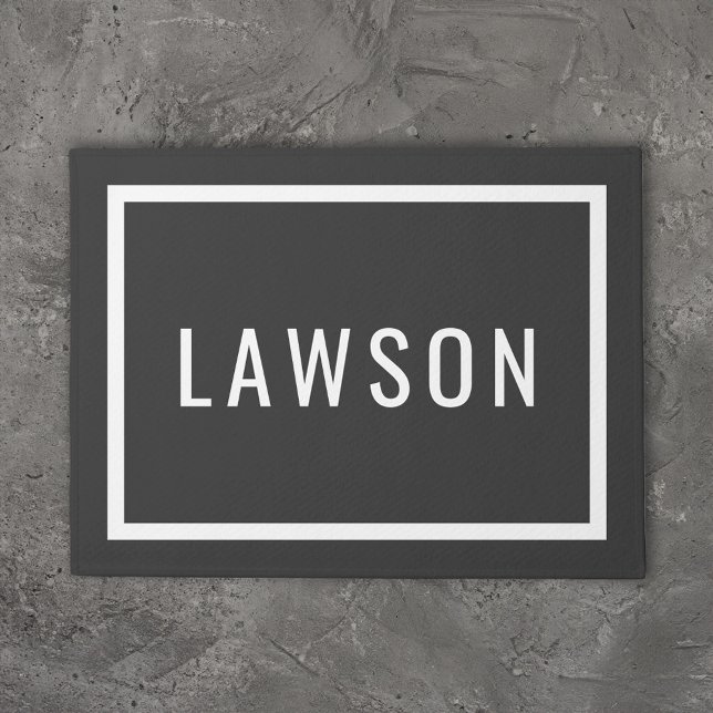 Monogramm der modernen Familie | Editierbare Farbe Fußmatte (Von Creator hochgeladen)