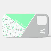 Monogramm der modernen geometrischen Minze Grüngra Case-Mate iPhone Hülle (Rückseite (Horizontal))