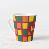 Monogramm der modernen geometrischen Quadrate mit Milchtasse (Linke Ecke)