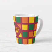 Monogramm der modernen geometrischen Quadrate mit Milchtasse (Rechte Ecke)