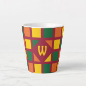 Monogramm der modernen geometrischen Quadrate mit Milchtasse (Vorderseite)