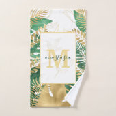 Monogramm der modernen grünen goldenen tropischen badhandtuch set (Handtuch)
