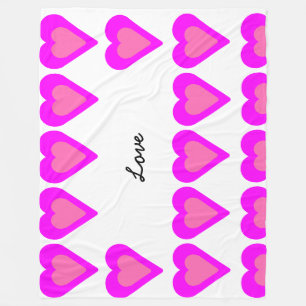 Monogramm der modernen Magenta-Liebe und des heiße Fleecedecke